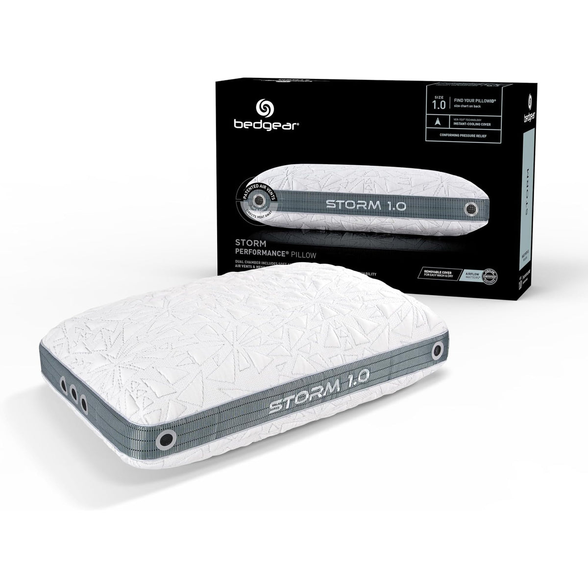Bedgear Storm Cooling Pillow & Queen Mattress Protector Bundle
