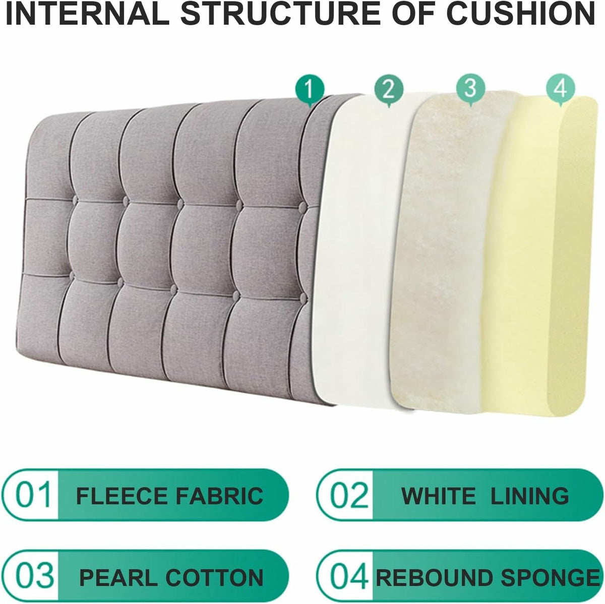 XFYGQTOM Pink Upholstered Headboard Reading Wedge Pillow