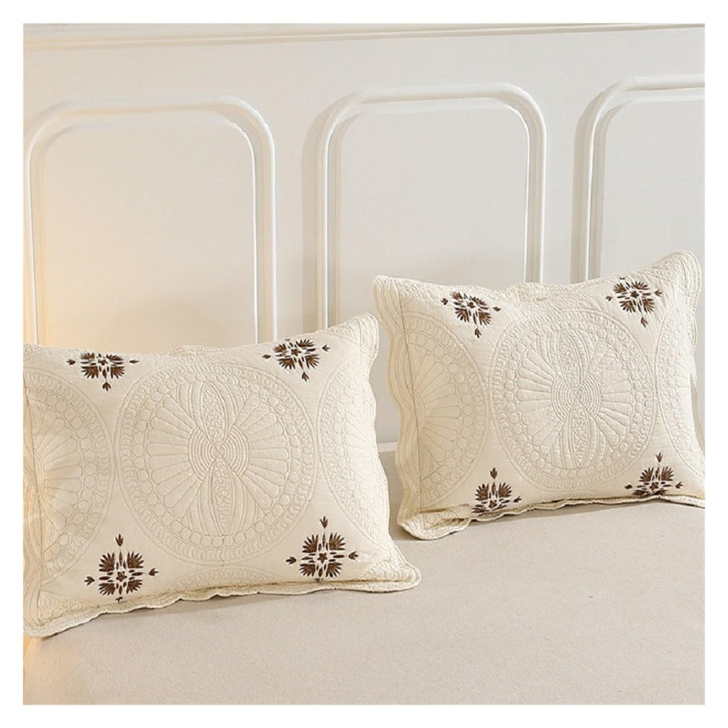 Bedding Scandinavian Quilt Three-Piece Embroidered Bedspread Linen Quilted Blanket European Coverlet Plaid Lining bedspreads