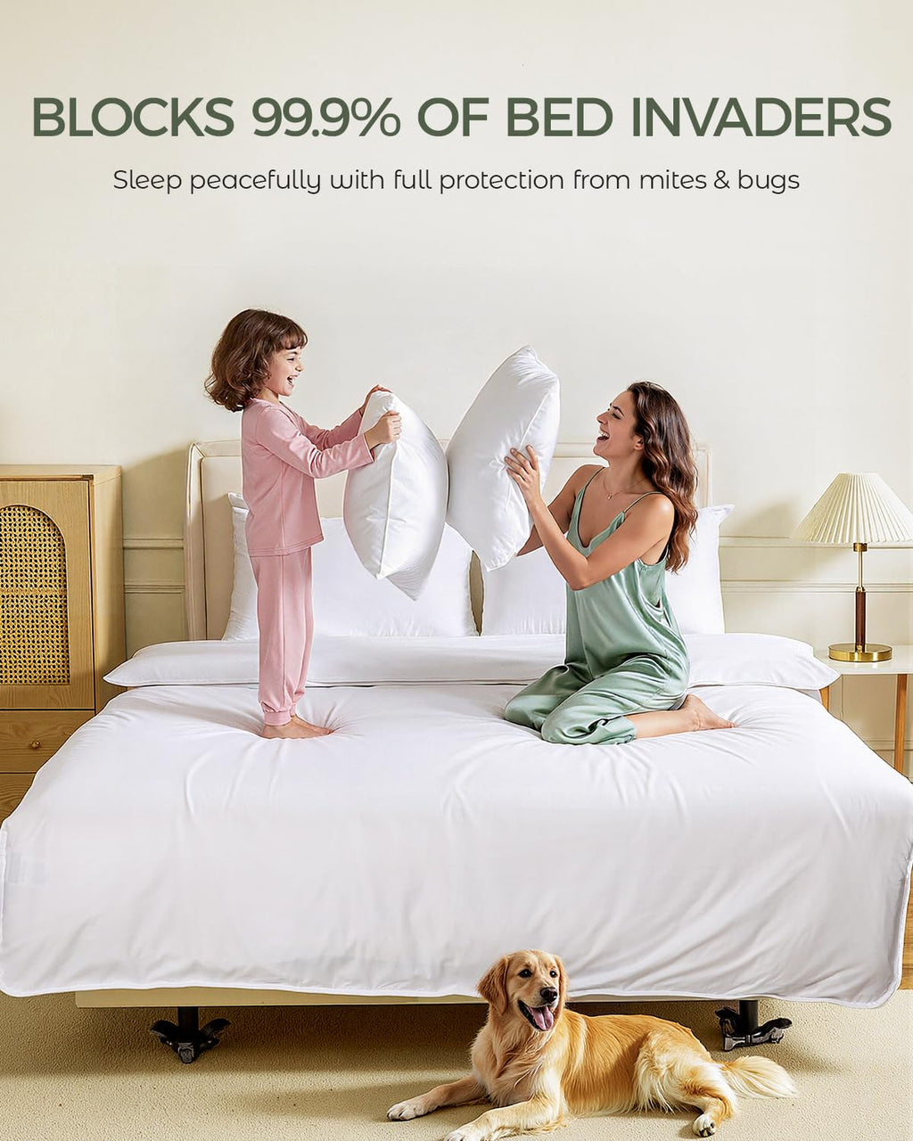 FAUNNA Cotton Bed Bug & Dust Mite Queen Protector Set