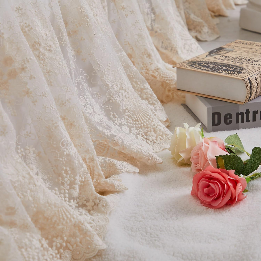 Brandream Romantic Lace Queen Bed Skirt with 18-Inch Drop