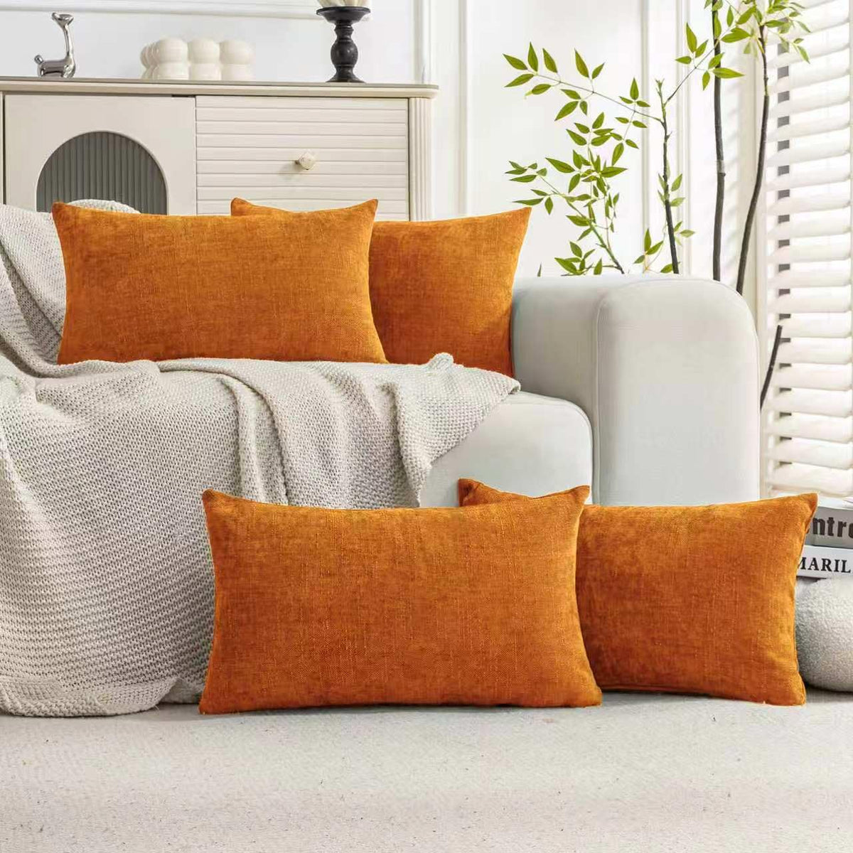 Cozoomy Set of 4 Textured 18x18 Throw Pillow Covers