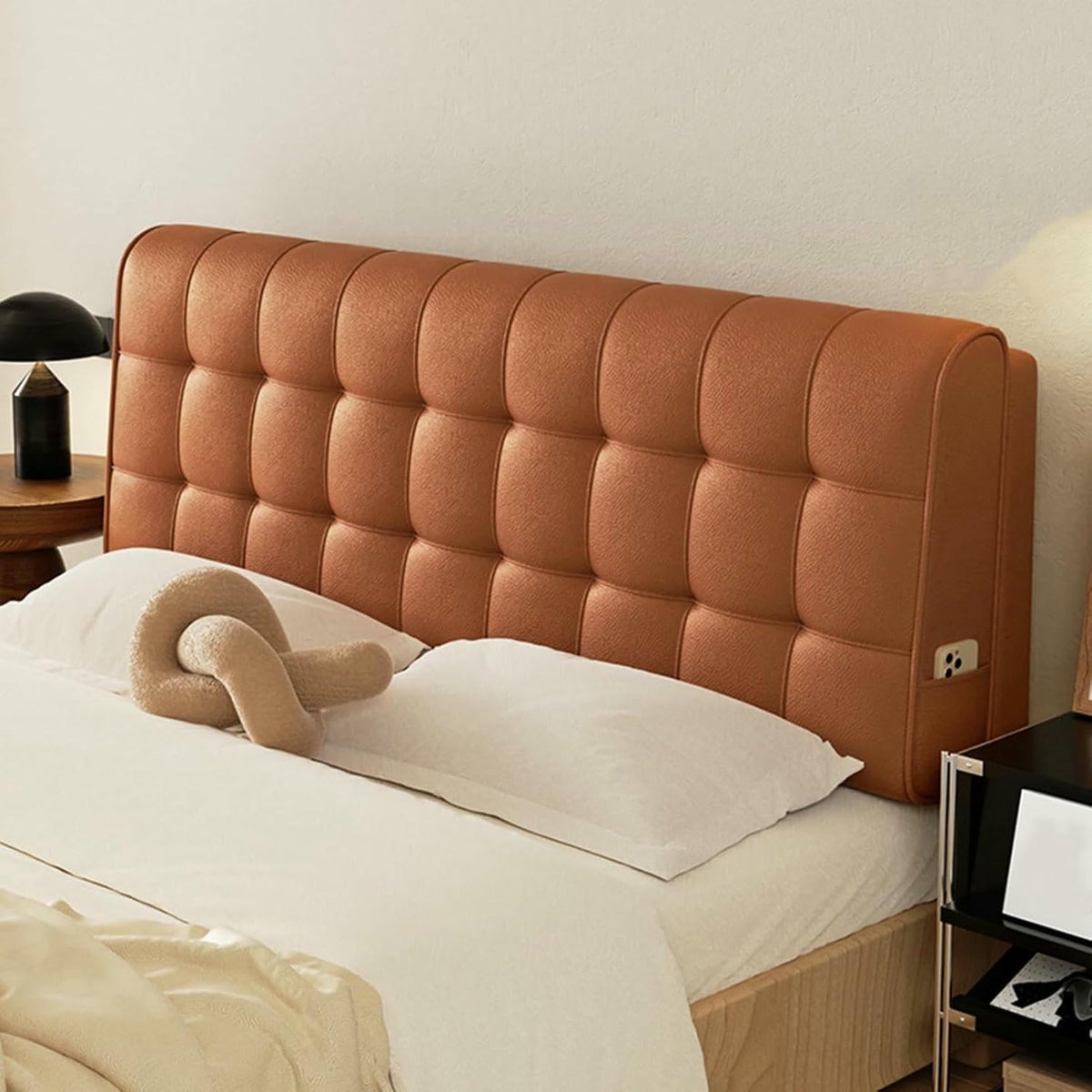 XFYGQTOM Large Upholstered Headboard Reading Wedge Pillow