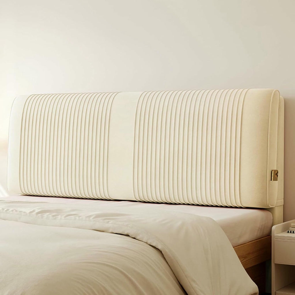 XFYGQTOM Gray Upholstered Headboard Reading Pillow with Straps