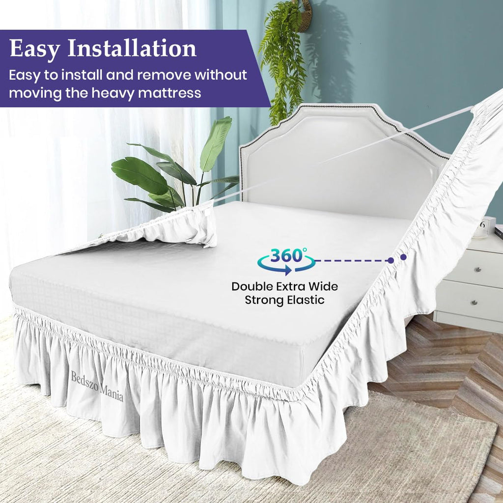 Wrap-Around Microfiber Easy-Fit Wrinkle-Resistant Bed Skirt