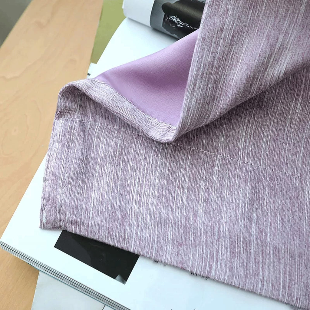 Solid Faux Linen Thermal Blackout Curtain Panel