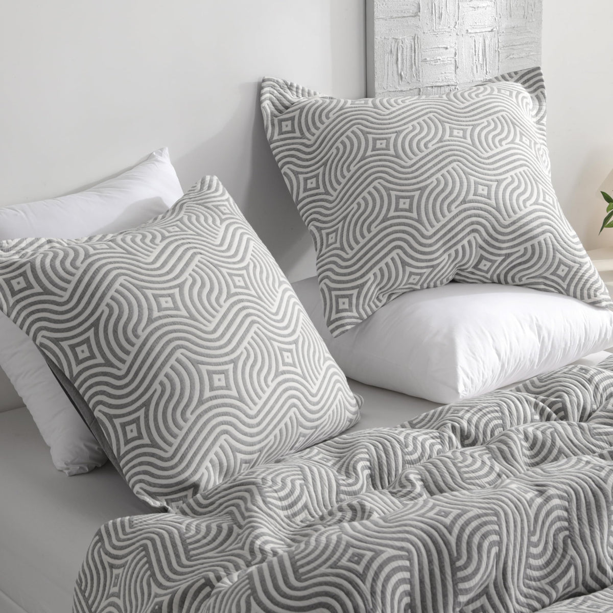 NTBAY 3-Layer Muslin Cotton Pillow Shams 2-Pack