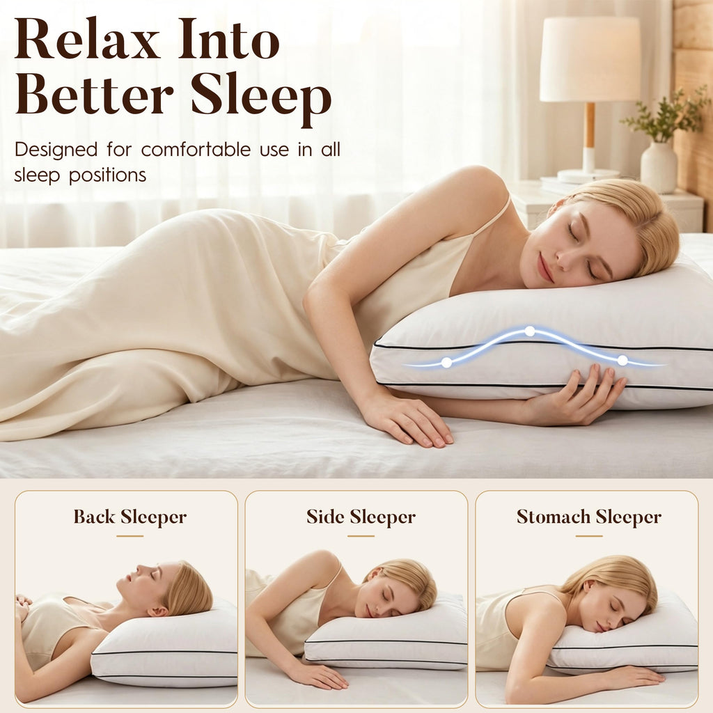 ELNIDO QUEEN Goose Feather & Down Fiber Bed Pillows