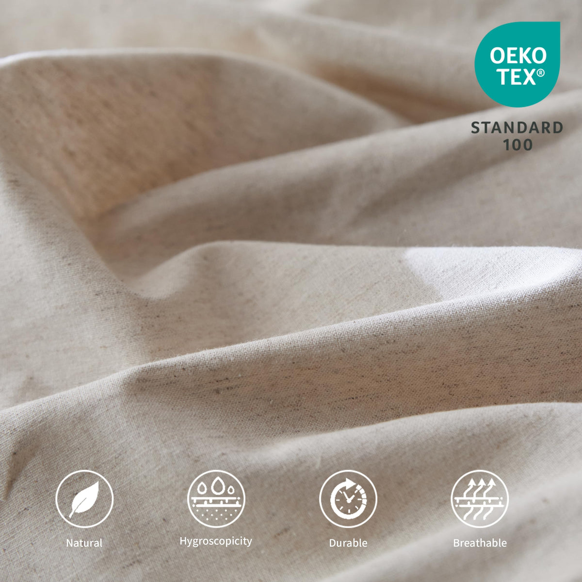 BISELINA Washed French Linen Ruffled Bed Skirt