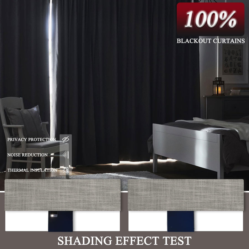 Fcosie Extra Wide Pinch Pleat Linen Blackout Curtains