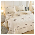 Bedding Scandinavian Quilt Three-Piece Embroidered Bedspread Linen Quilted Blanket European Coverlet Plaid Lining bedspreads