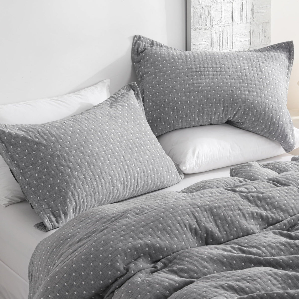 NTBAY 3-Layer Muslin Cotton Pillow Shams 2-Pack