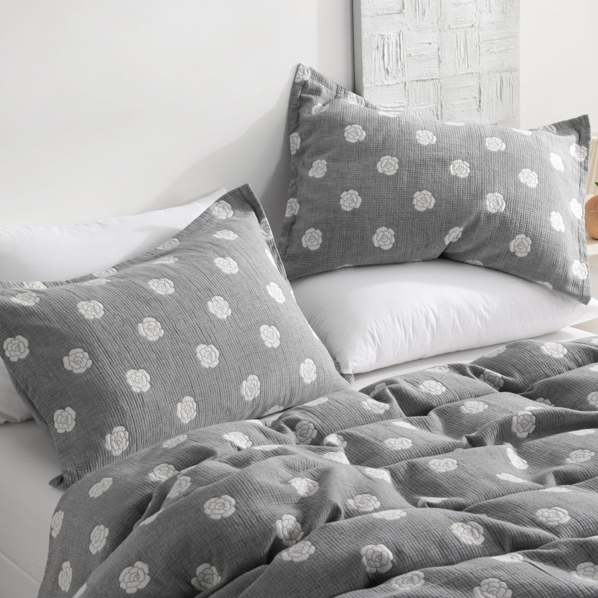 NTBAY 3-Layer Muslin Cotton Pillow Shams 2-Pack
