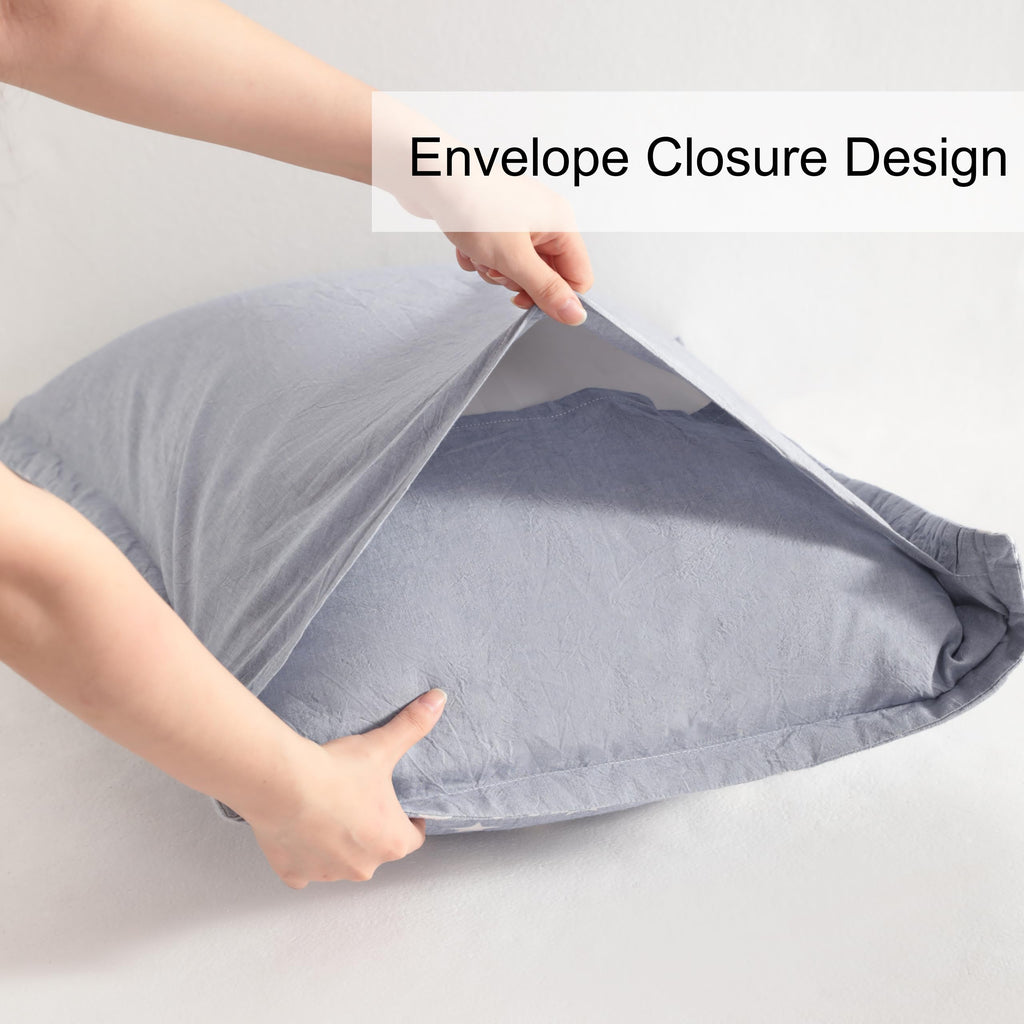 NTBAY 3-Layer Muslin Cotton Pillow Shams 2-Pack