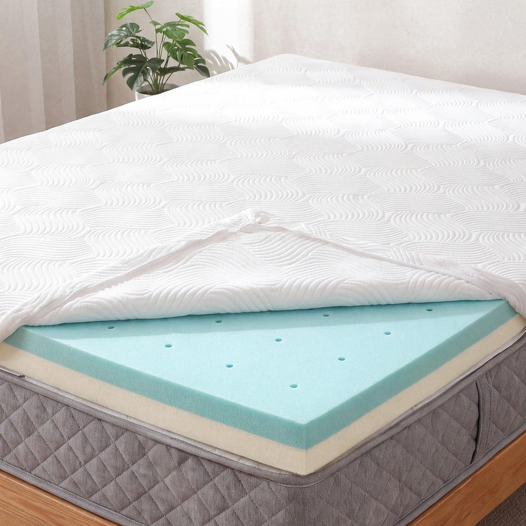 JSELF 3-Inch Cooling Gel Memory Foam Mattress Topper