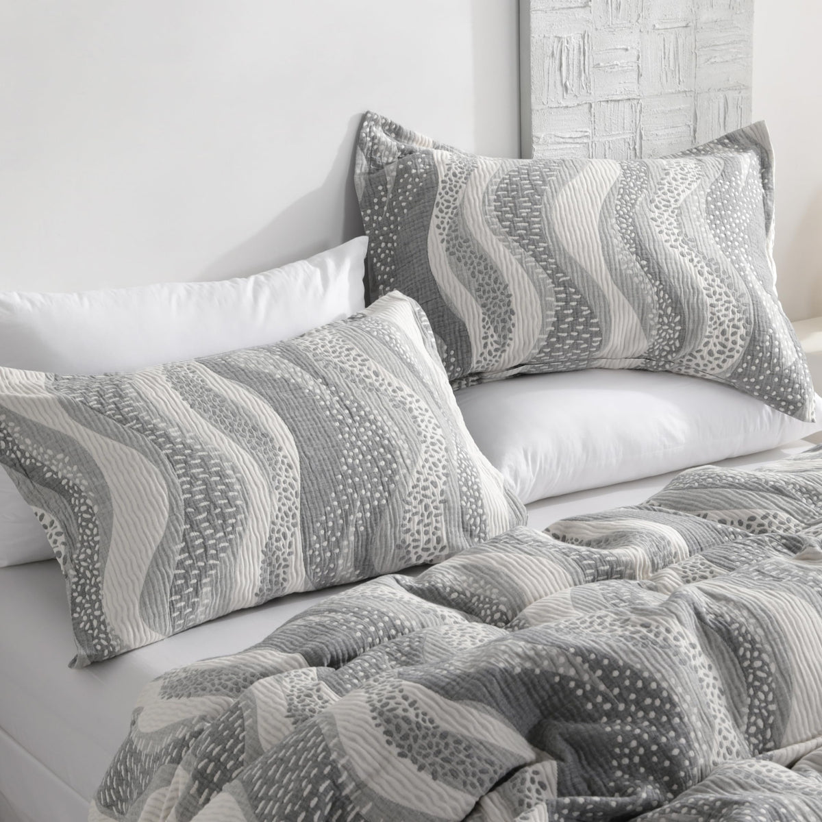 NTBAY 3-Layer Muslin Cotton Pillow Shams 2-Pack