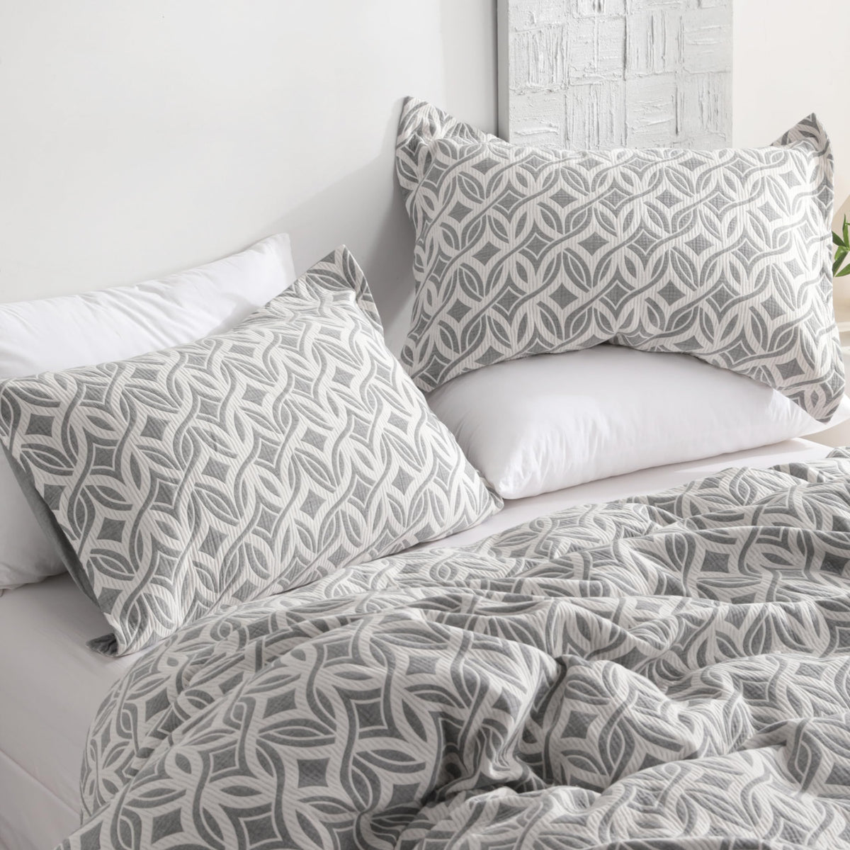 NTBAY 3-Layer Muslin Cotton Pillow Shams 2-Pack