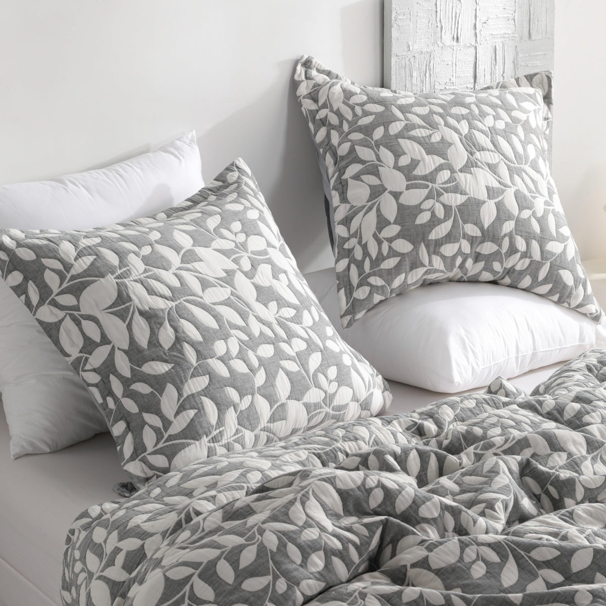 NTBAY 3-Layer Muslin Cotton Pillow Shams 2-Pack