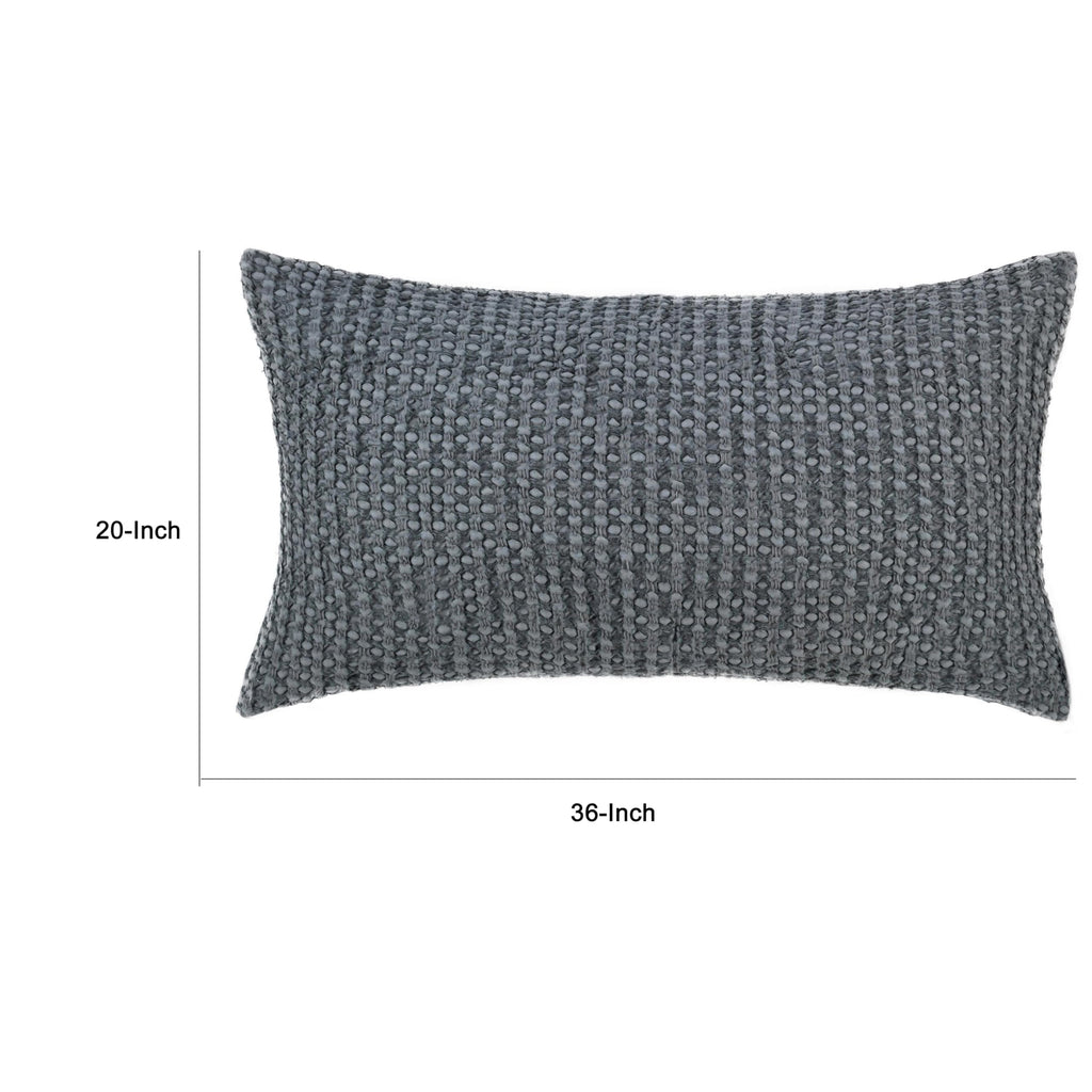 Benjara CAE Belgian Linen King Lumbar Pillow Sham 20x36