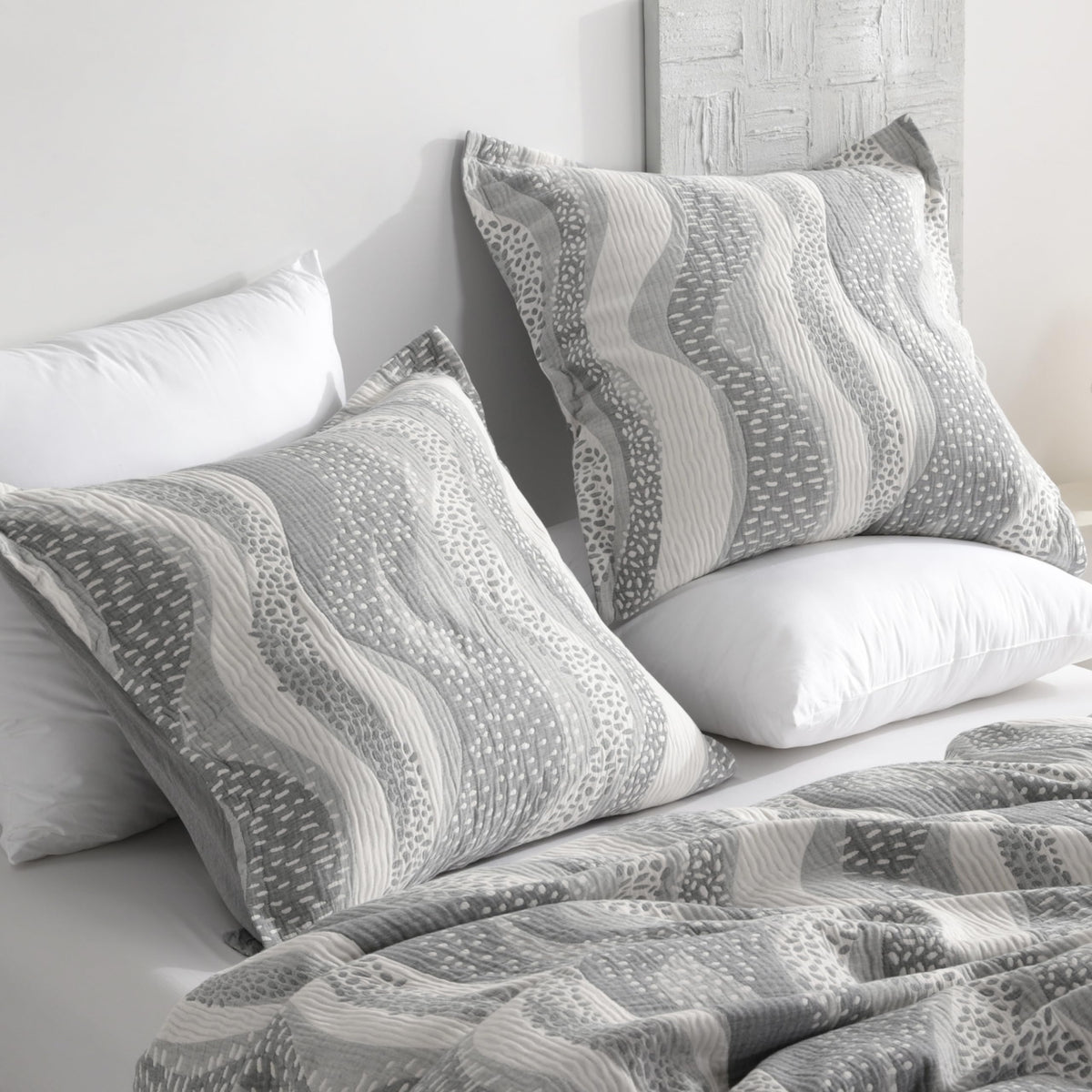NTBAY 3-Layer Muslin Cotton Pillow Shams 2-Pack