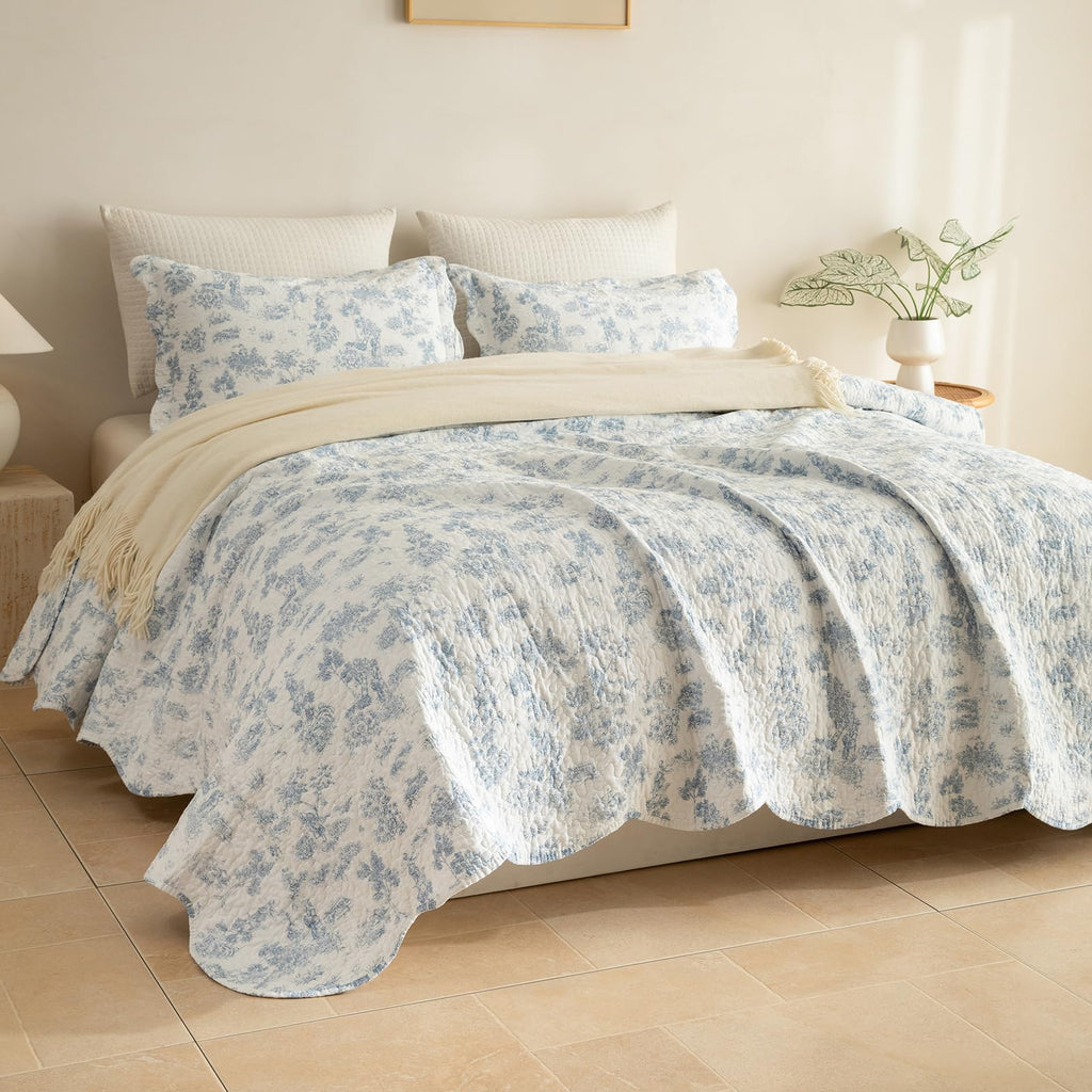Sanracie 100% Cotton Floral Quilted Bedspread