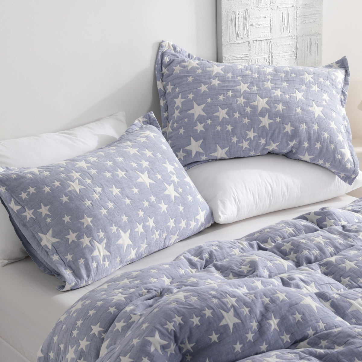 NTBAY 3-Layer Muslin Cotton Pillow Shams 2-Pack