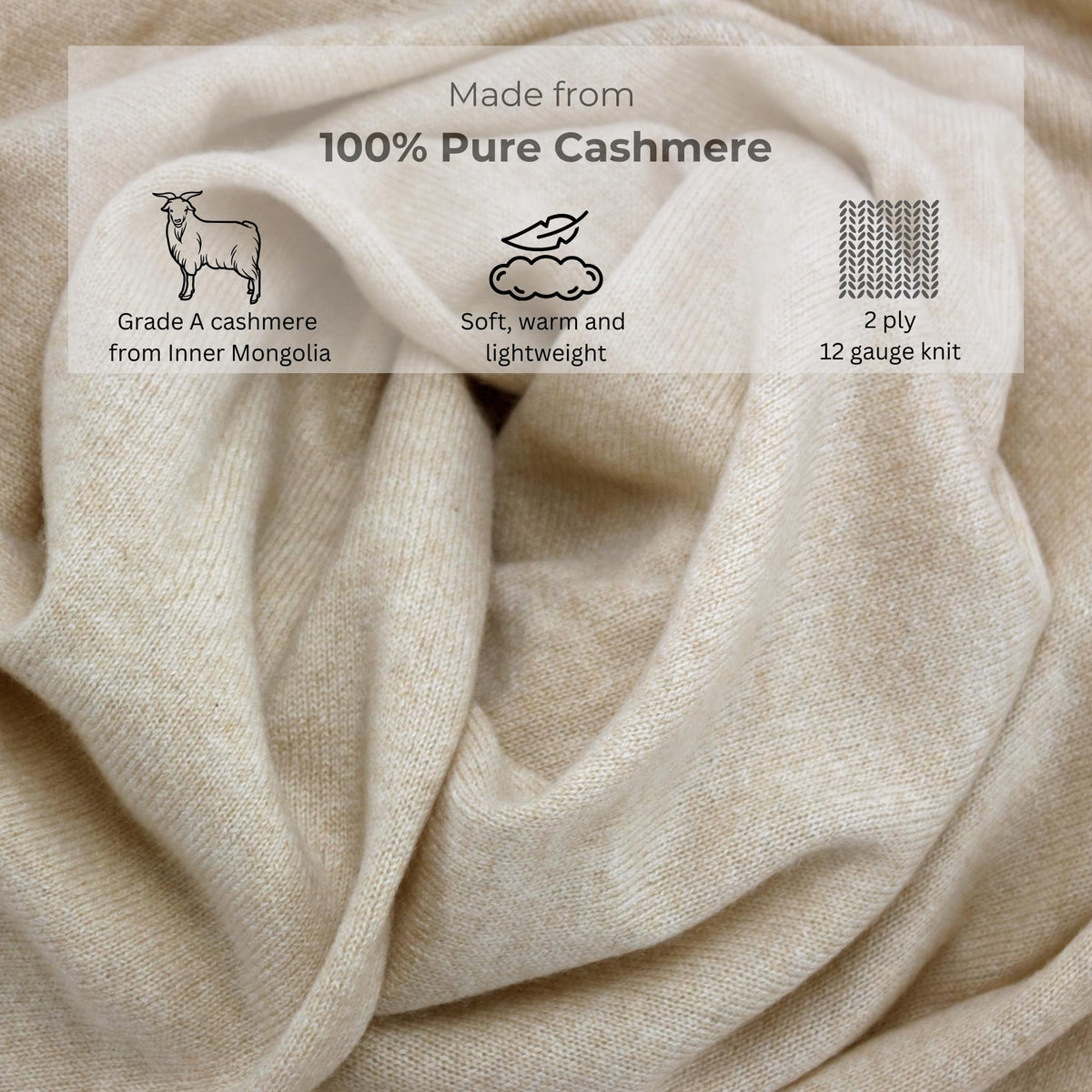 Jet&Bo 100% Cashmere Travel Set with Blanket, Mask & Socks