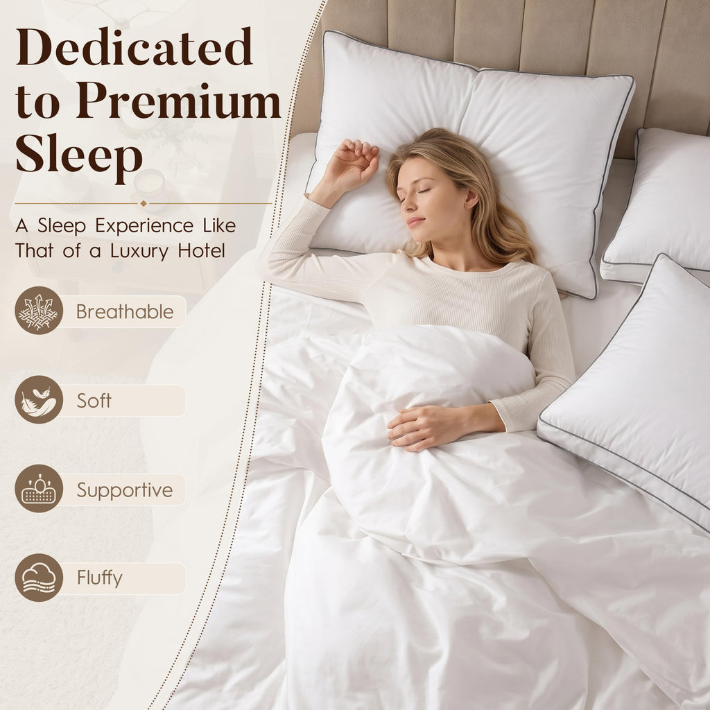 ELNIDO QUEEN Goose Feather & Down Fiber Bed Pillows