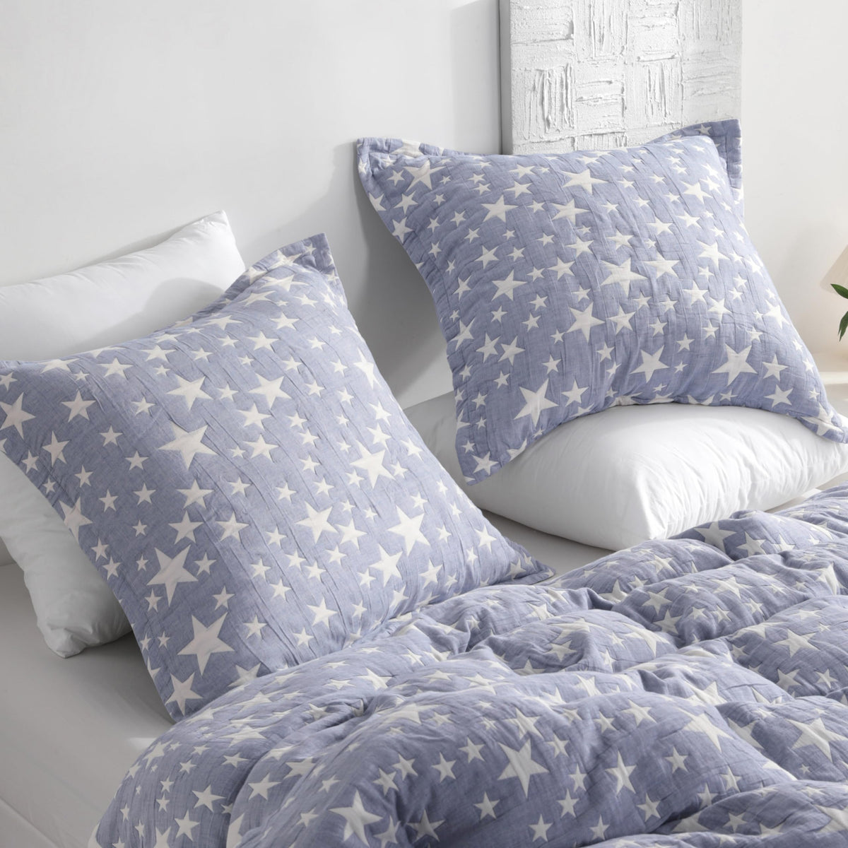 NTBAY 3-Layer Muslin Cotton Pillow Shams 2-Pack