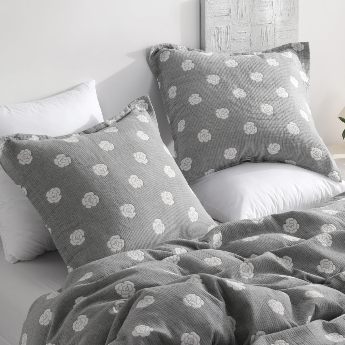 NTBAY 3-Layer Muslin Cotton Pillow Shams 2-Pack