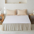 BISELINA Washed French Linen Ruffled Bed Skirt