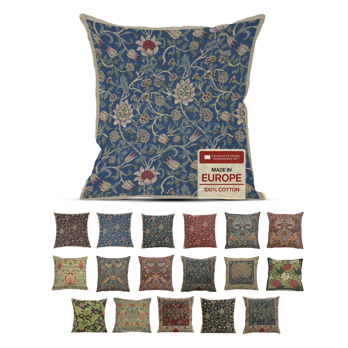 William Morris Peacock & Dragon Tapestry Pillow Cover