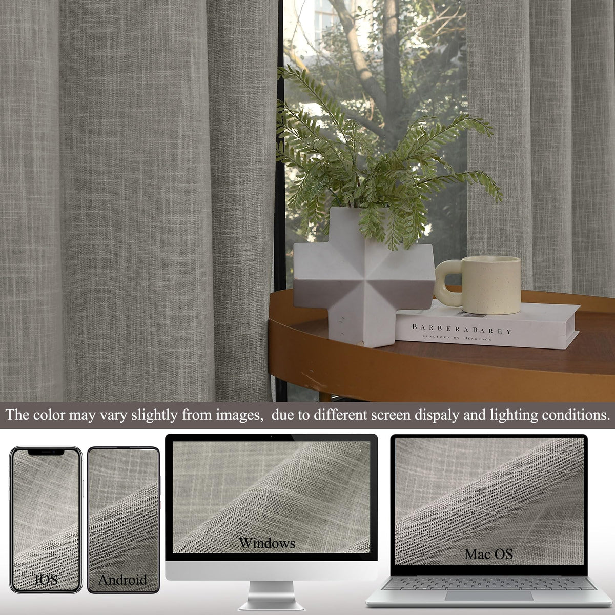 Fcosie Extra Wide Pinch Pleat Linen Blackout Curtains