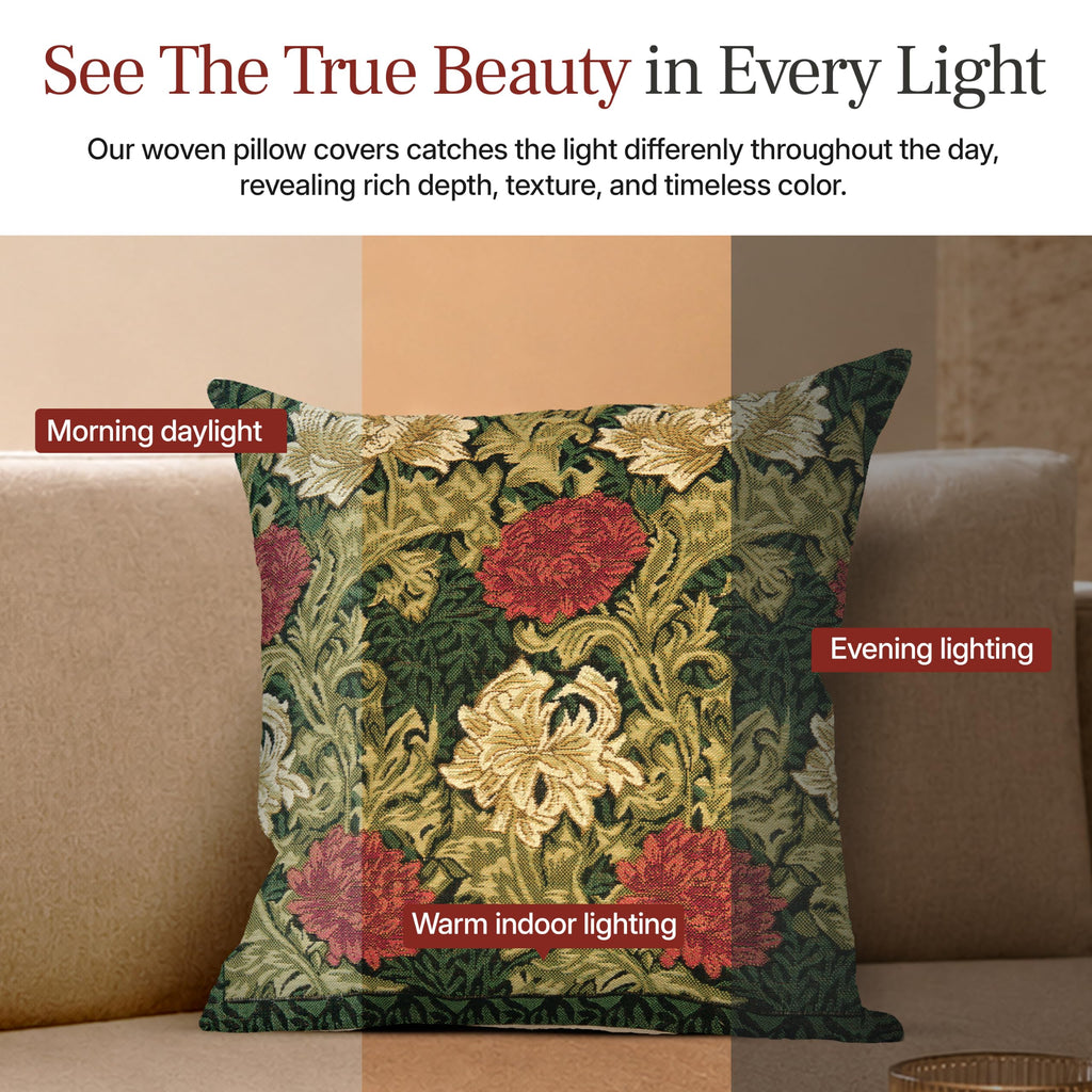 William Morris Peacock & Dragon Tapestry Pillow Cover