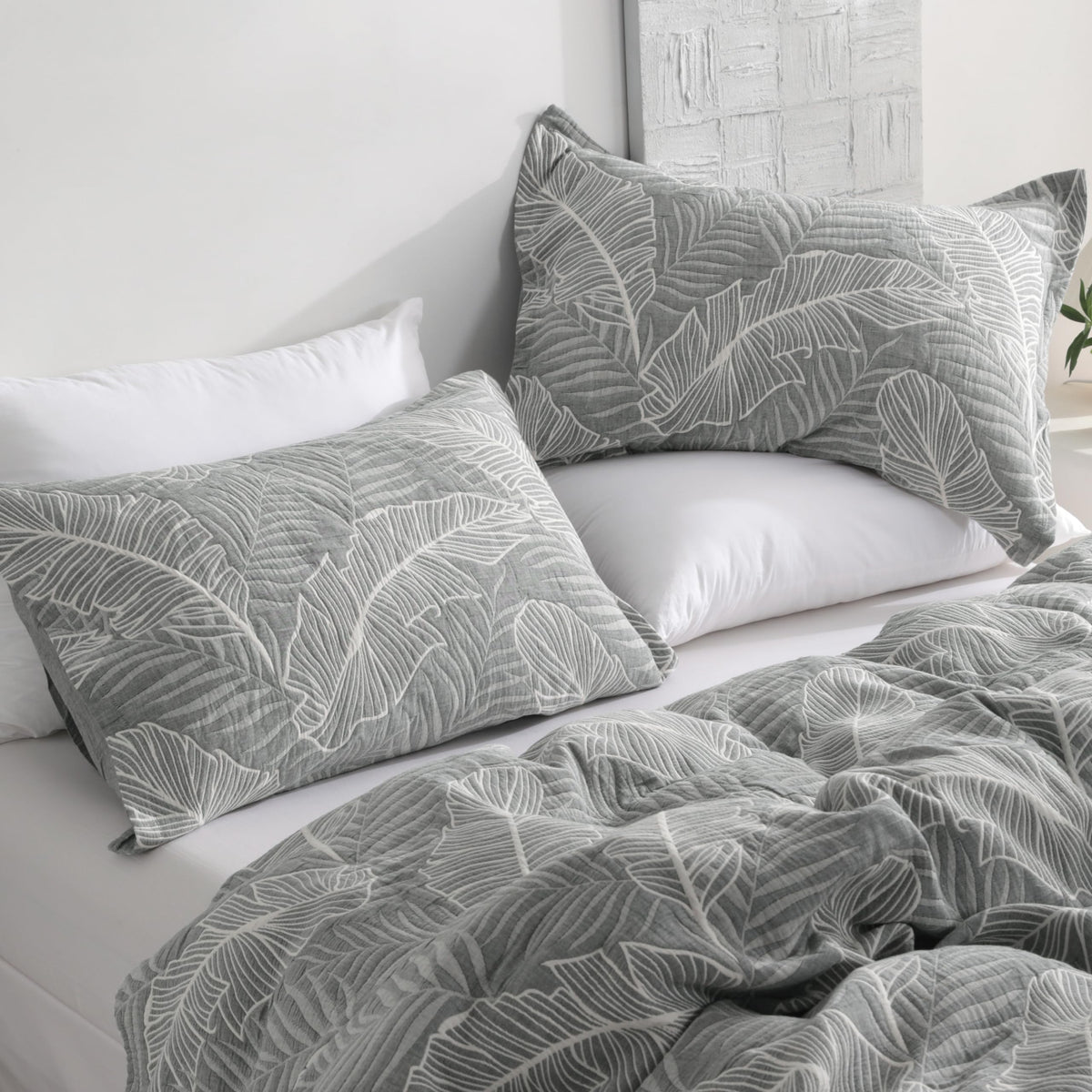 NTBAY 3-Layer Muslin Cotton Pillow Shams 2-Pack