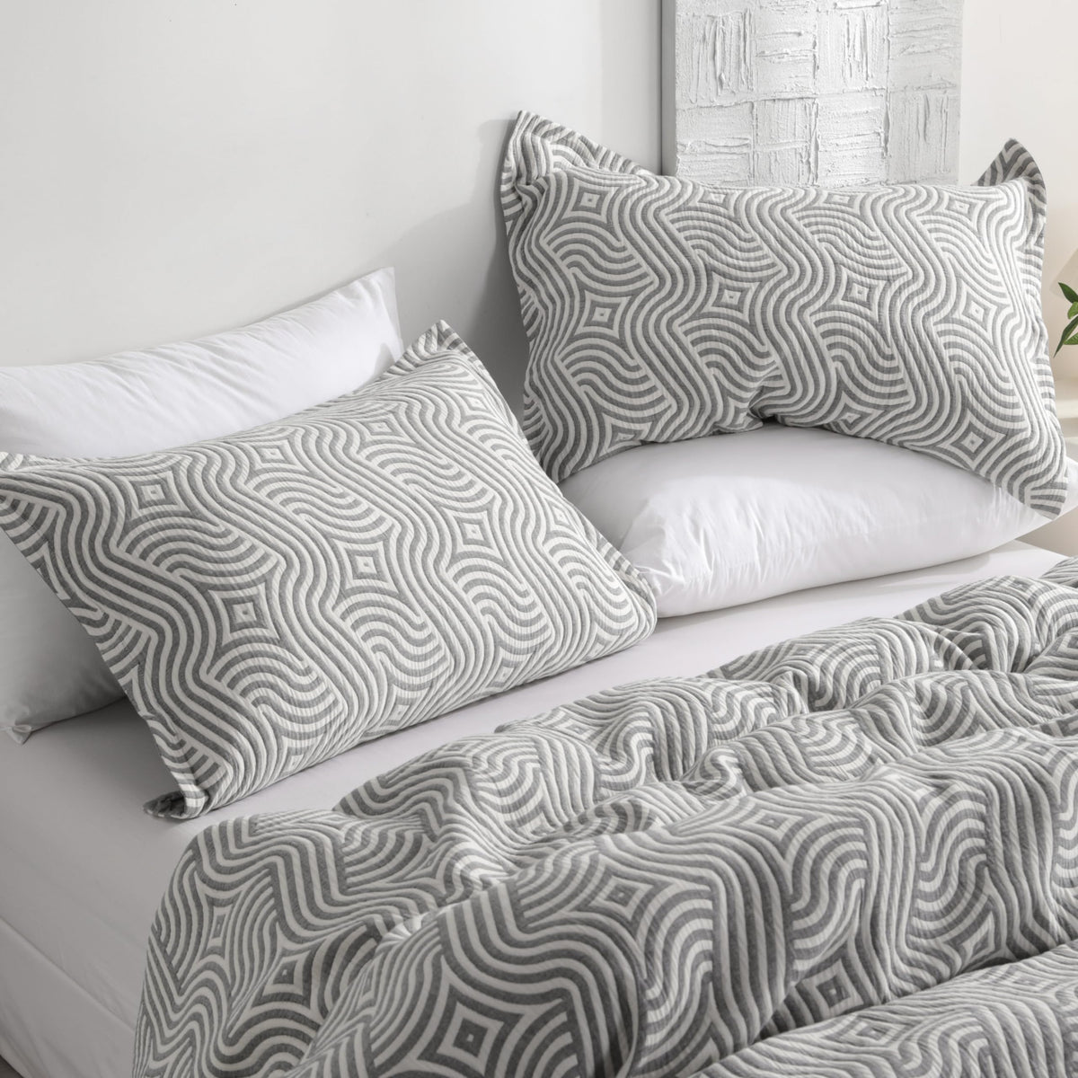 NTBAY 3-Layer Muslin Cotton Pillow Shams 2-Pack
