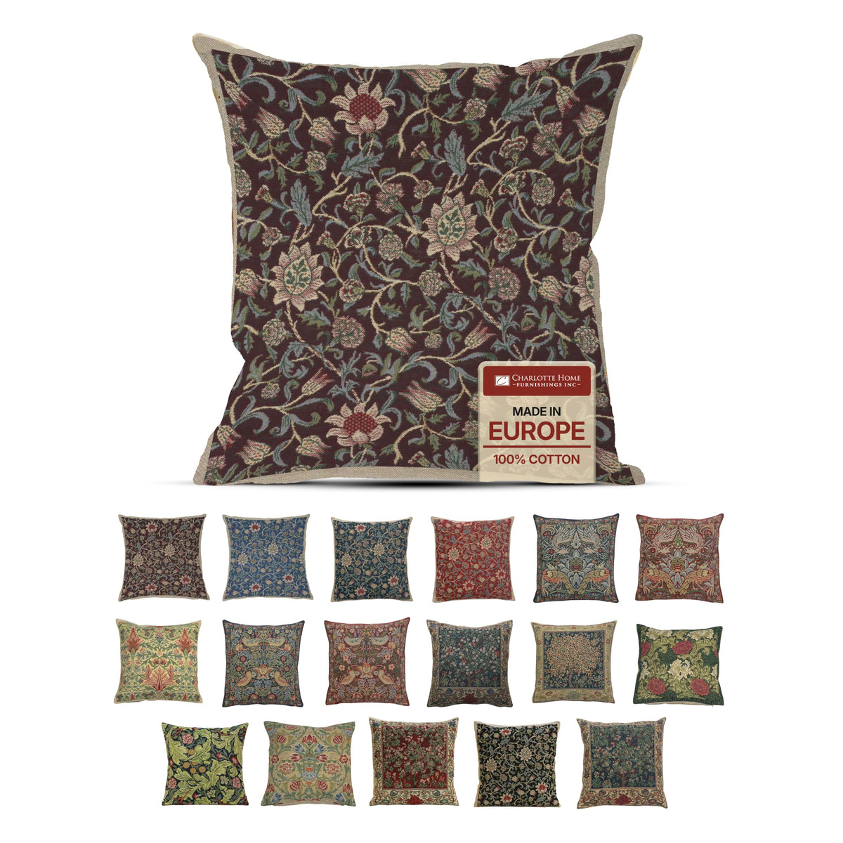 William Morris Peacock & Dragon Tapestry Pillow Cover