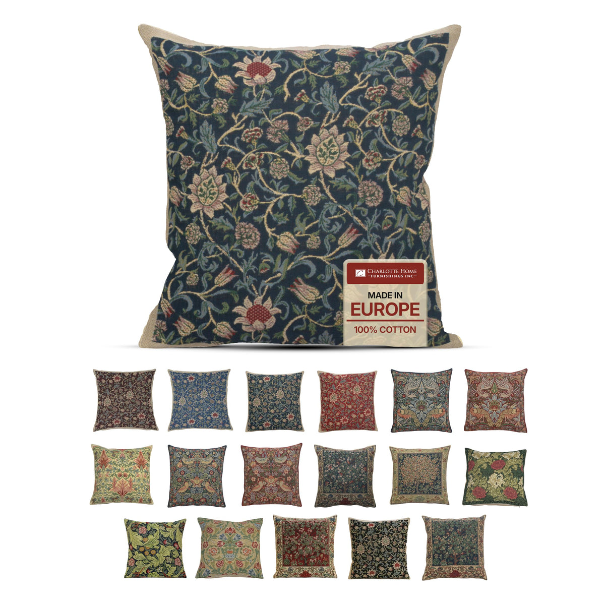 William Morris Peacock & Dragon Tapestry Pillow Cover