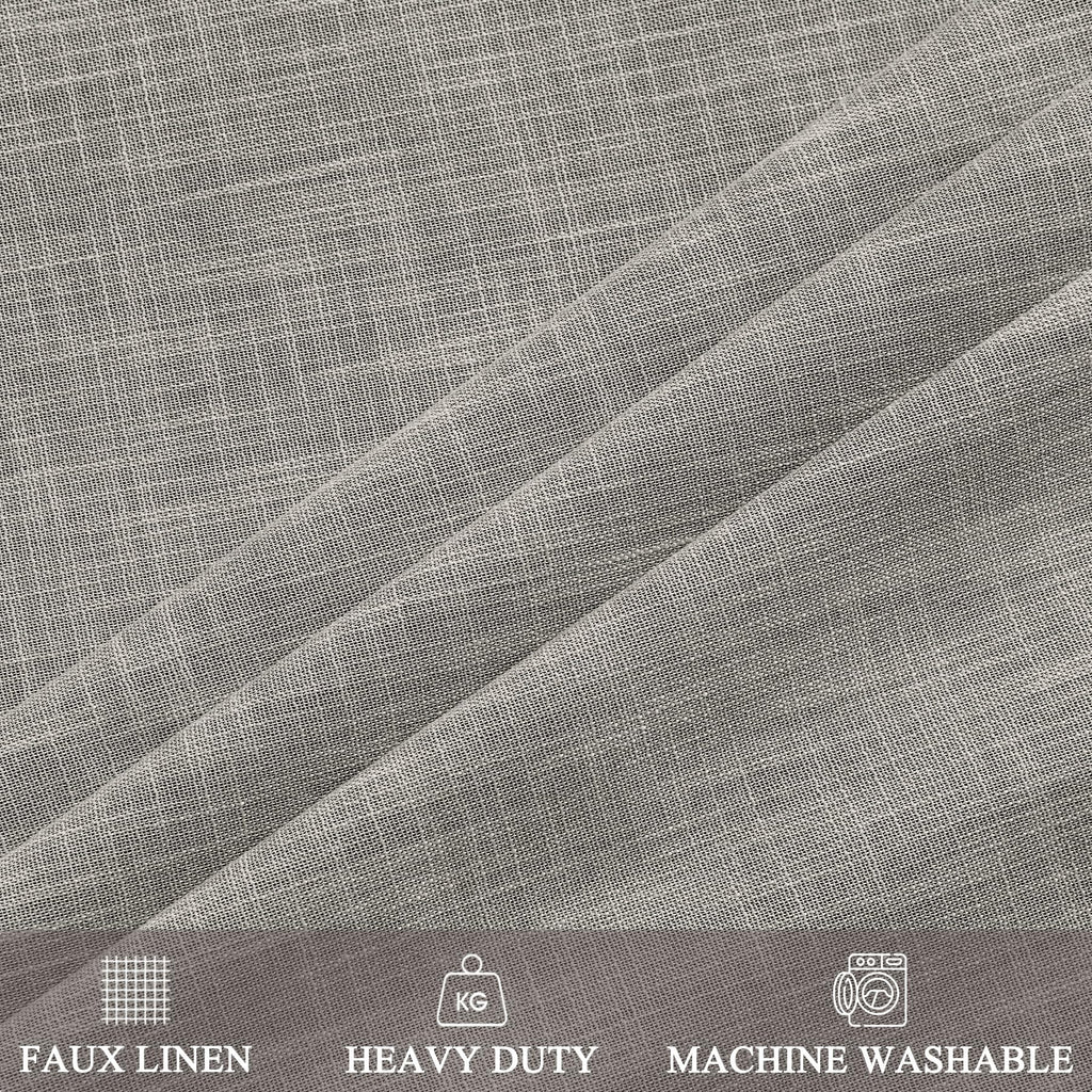 Fcosie Extra Wide Pinch Pleat Linen Blackout Curtains